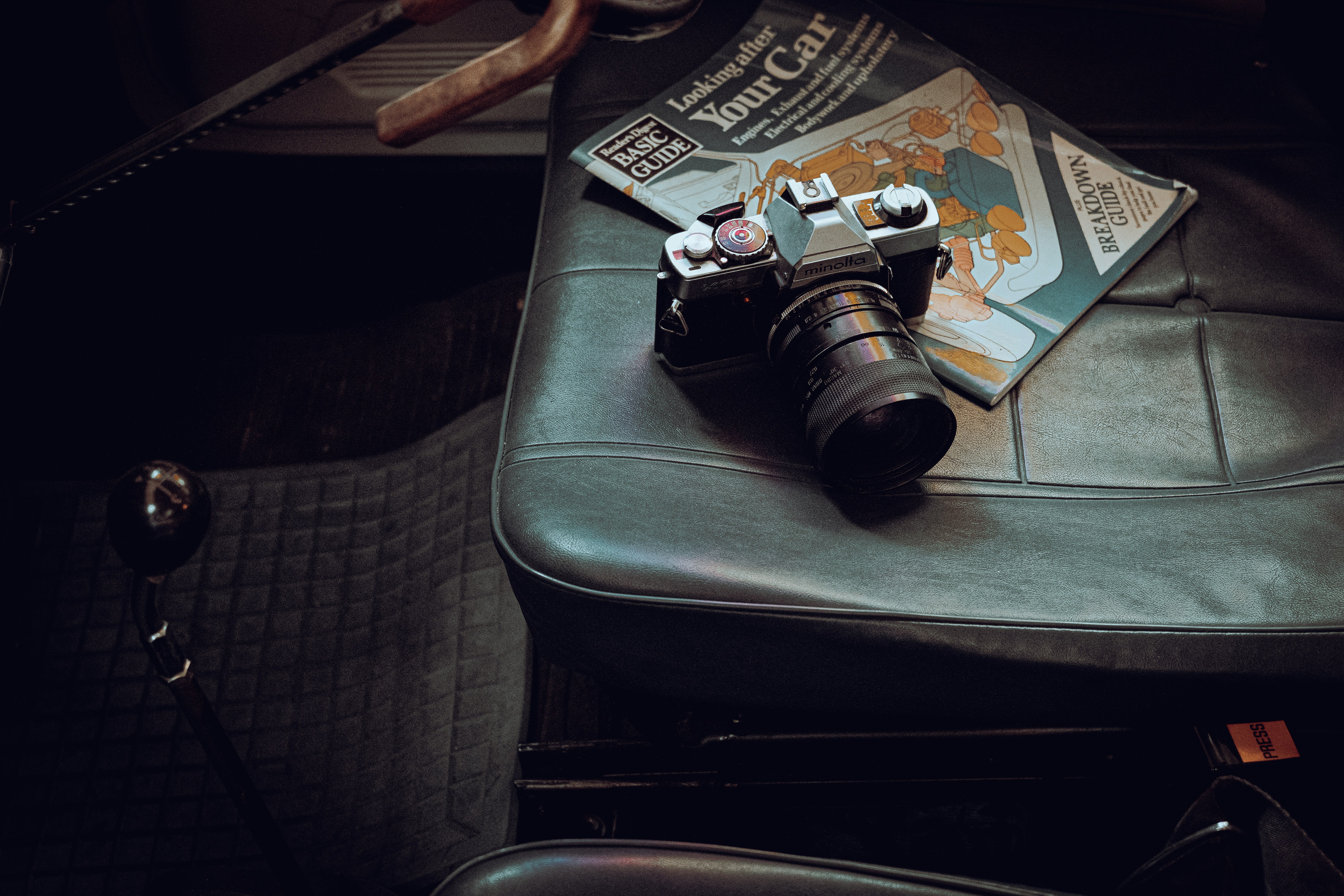 Vintage camera on chair